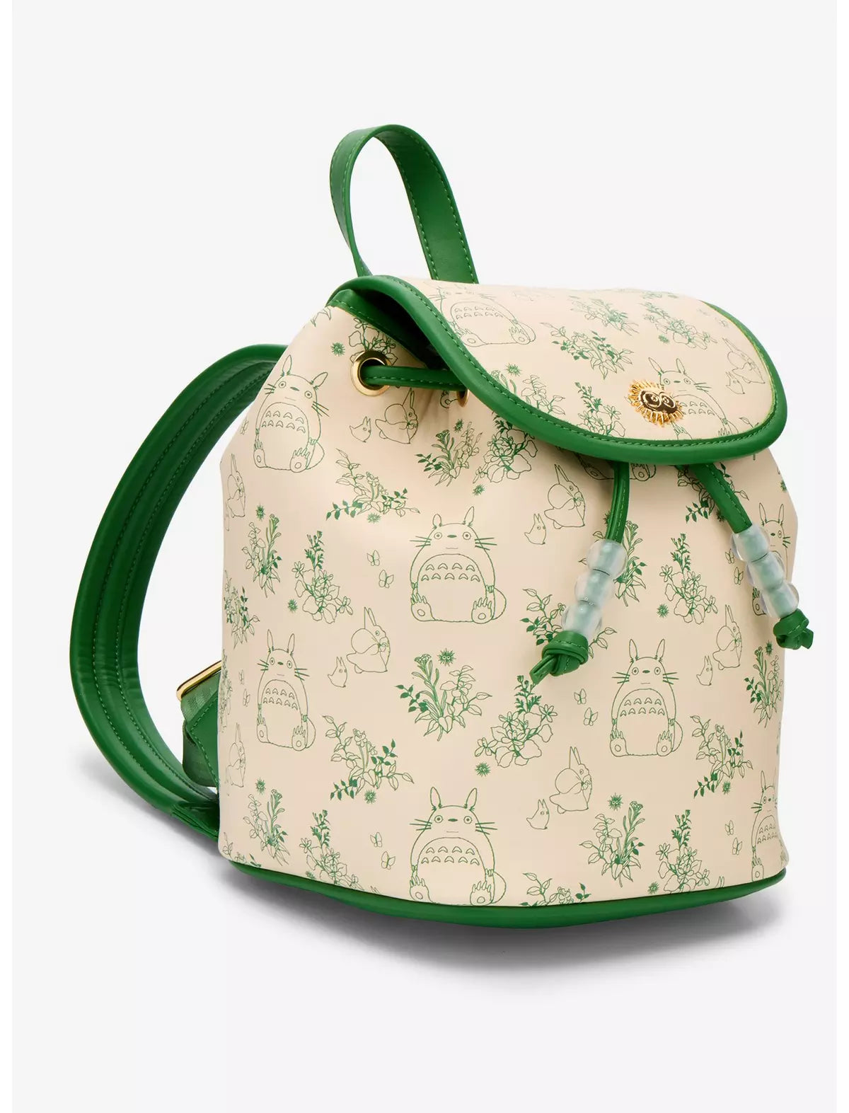 Mochila verde con crema de Totoro