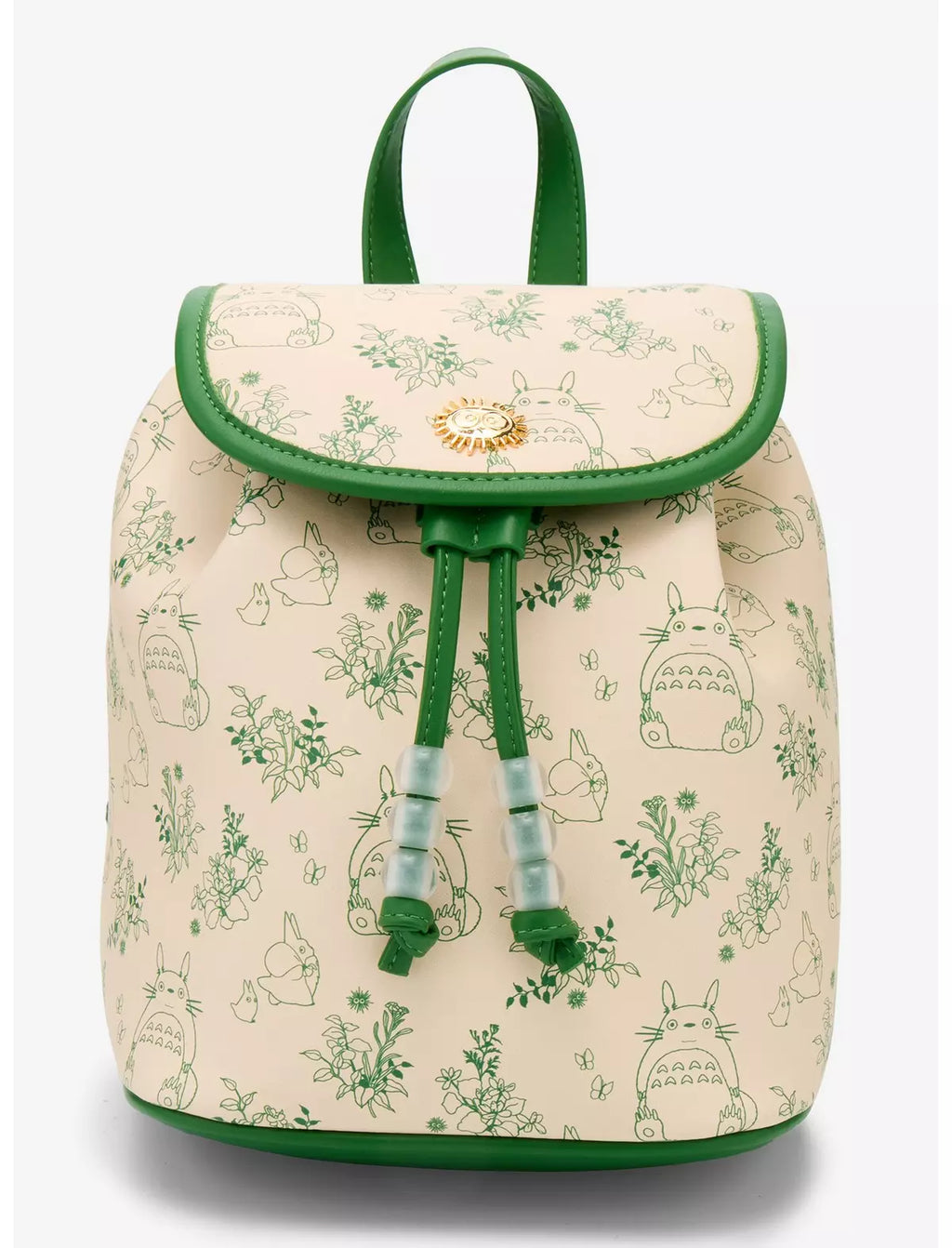 Mochila verde con crema de Totoro