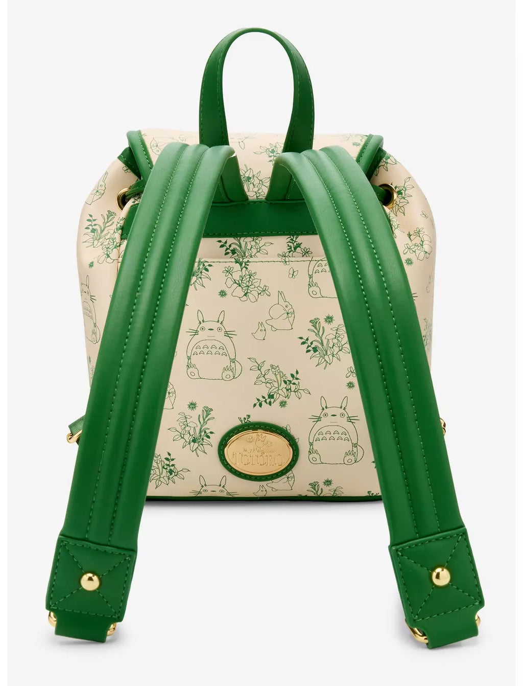 Mochila verde con crema de Totoro